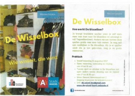 Nieuwe plaats wissel box vanaf 21 / 8 / 2017 